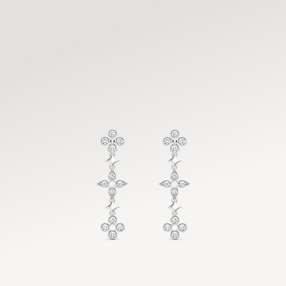 Dentelle One Row Earrings, White Gold And Diamonds Dentelle One Row Earrings, White Gold And Diamonds