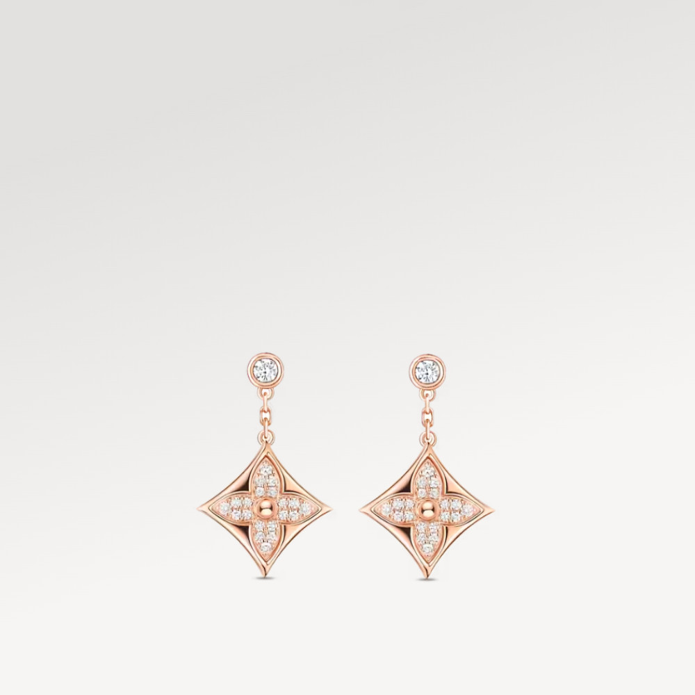 Color Blossom BB Star Ear Studs, Pink Gold And Diamonds Color Blossom BB Star Ear Studs, Pink Gold And Diamonds