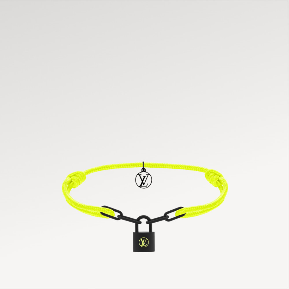 Silver Lockit Bracelet, Silver and Blue Polyester Cord