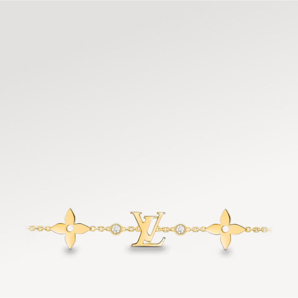 IDYLLE BLOSSOM MONOGRAM BRACELET, YELLOW GOLD AND DIAMONDS