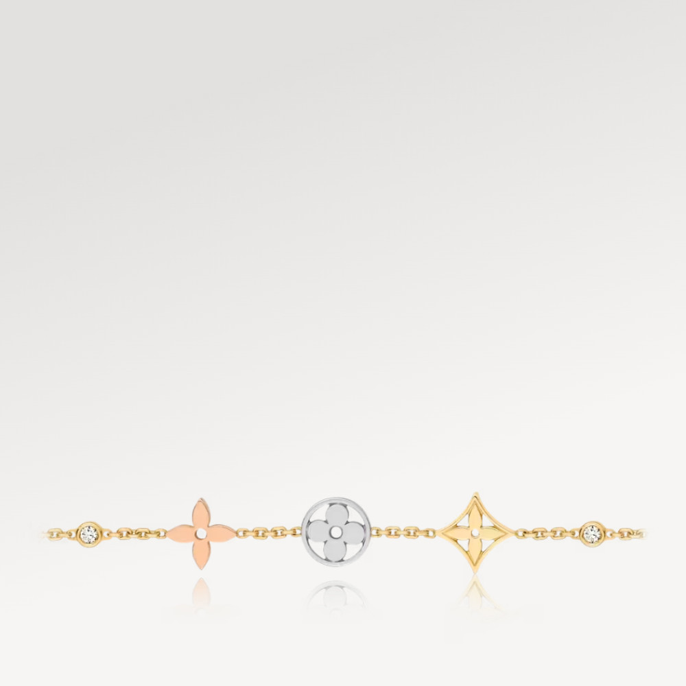 Idylle Blossom bracelet, 3 golds and diamonds Idylle Blossom bracelet, 3 golds and diamonds