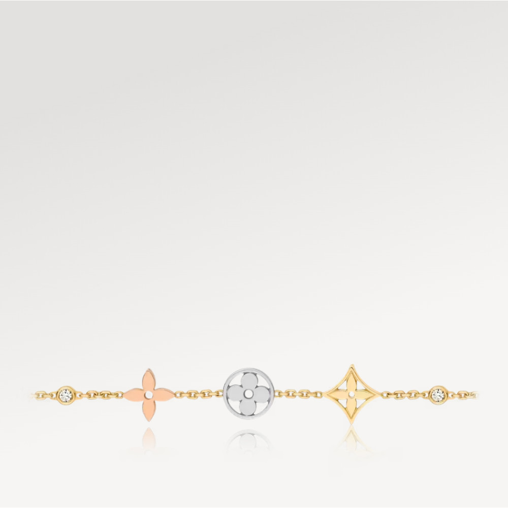 Idylle Blossom bracelet, 3 golds and diamonds Idylle Blossom bracelet, 3 golds and diamonds