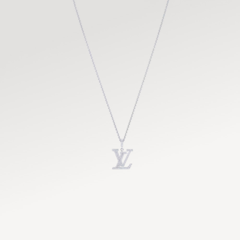 LV Medium Pendant, White Gold And Diamonds LV Medium Pendant, White Gold And Diamonds