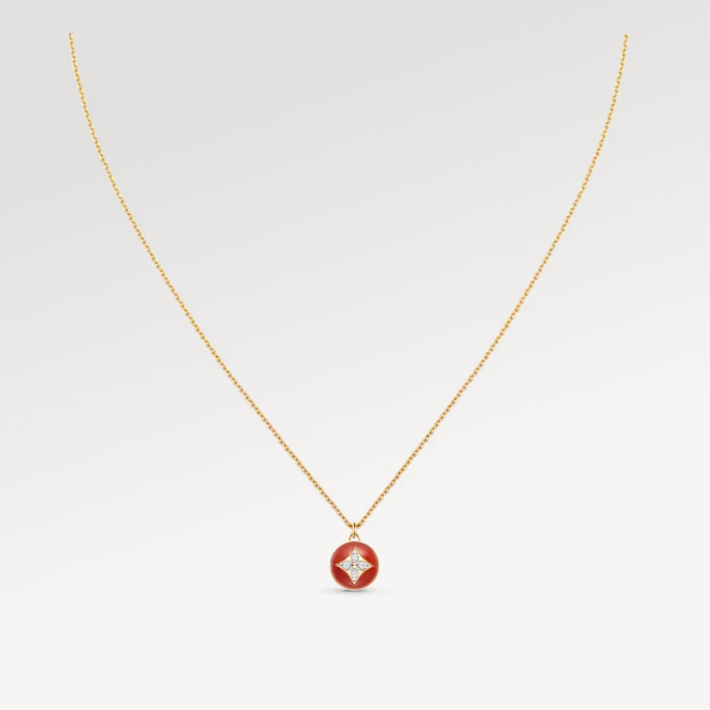 Color Blossom Pendant, Yellow Gold, White Gold, Cornelian And Diamonds Color Blossom Pendant, Yellow Gold, White Gold, Cornelian And Diamonds