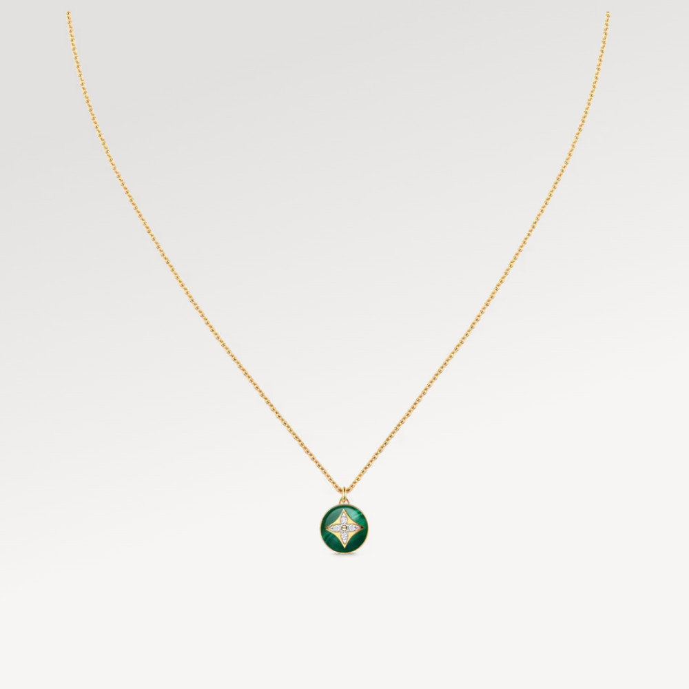 Color Blossom Pendant, Yellow Gold, White Gold, Malachite And Diamonds Color Blossom Pendant, Yellow Gold, White Gold, Malachite And Diamonds