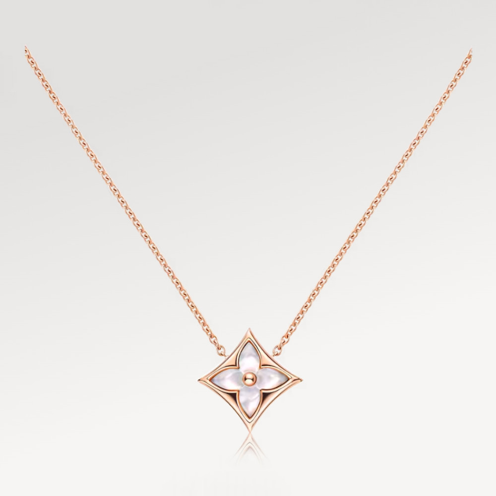Color Blossom star pendant, pink gold and white mother-of-pearl Color Blossom star pendant, pink gold and white mother-of-pearl