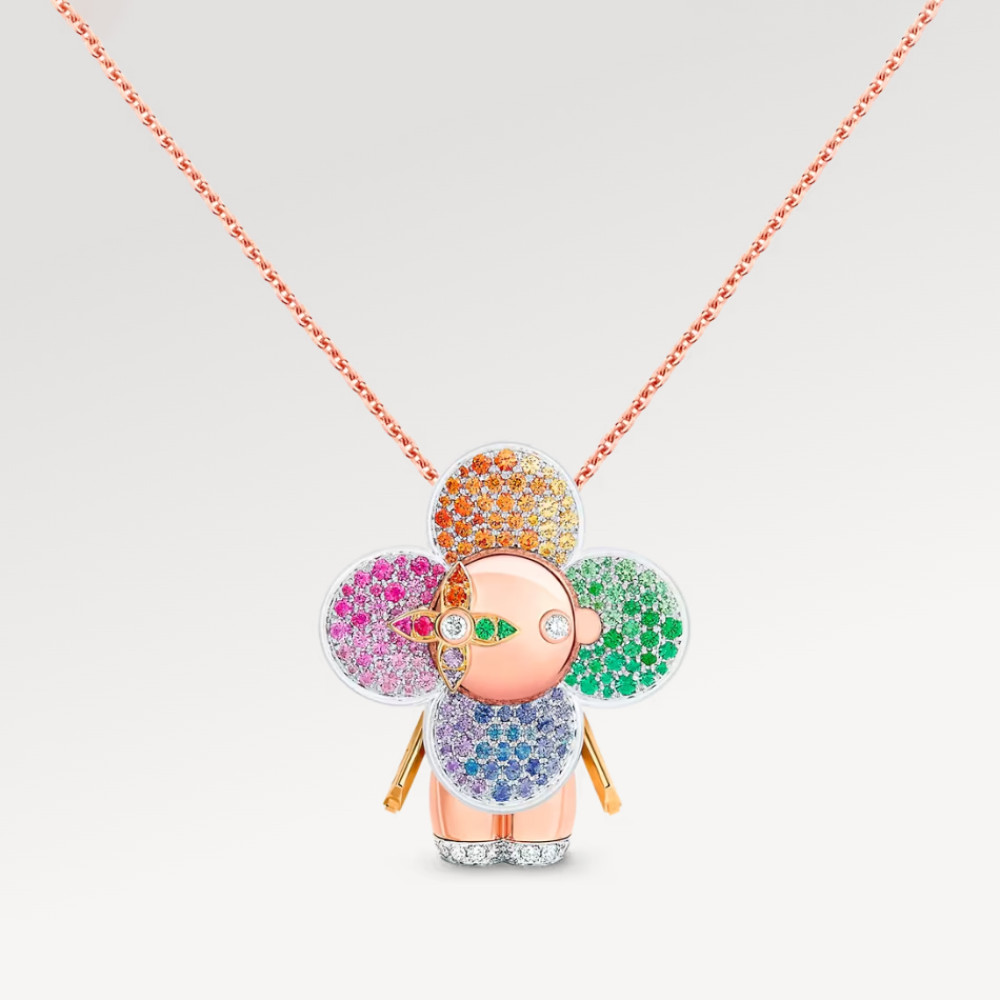 Vivienne Rainbow Pendant, 3 Golds, Diamonds & Colored Gemstones Vivienne Rainbow Pendant, 3 Golds, Diamonds & Colored Gemstones