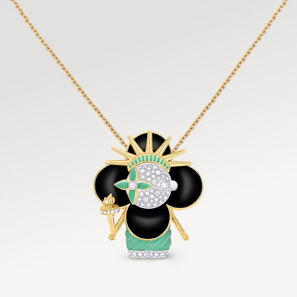 Vivienne Statue Of Liberty, White Gold, Yellow Gold, Lacquer & Diamonds Vivienne Statue Of Liberty, White Gold, Yellow Gold, Lacquer & Diamonds