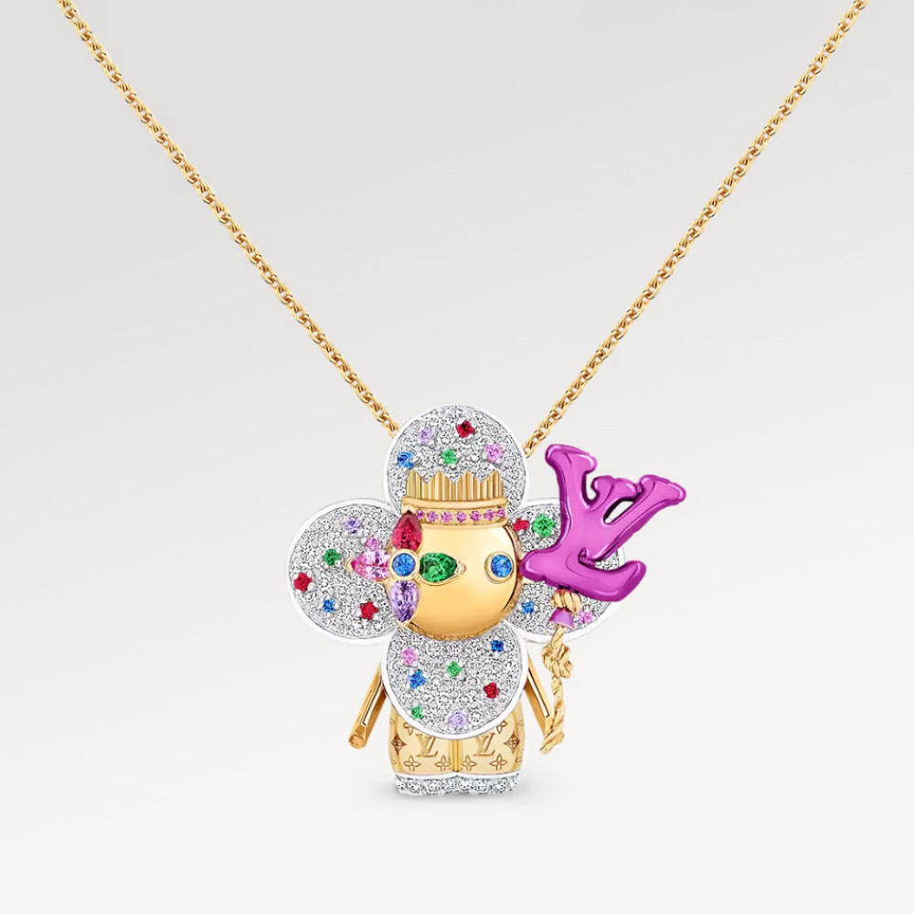 Vivienne Celebration Pendant, Yellow Gold, White Gold, Titanium, Diamonds and Colored Gemstones Vivienne Celebration Pendant, Yellow Gold, White Gold, Titanium, Diamonds and Colored Gemstones