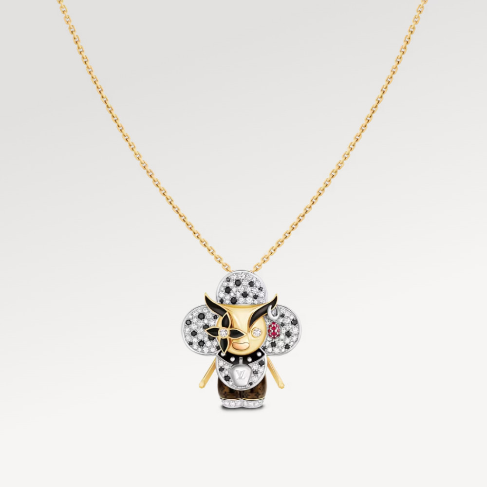 Vivienne Ox Pendant, 3 Golds, Lacquer, Diamonds & Colored Gemstones Vivienne Ox Pendant, 3 Golds, Lacquer, Diamonds & Colored Gemstones