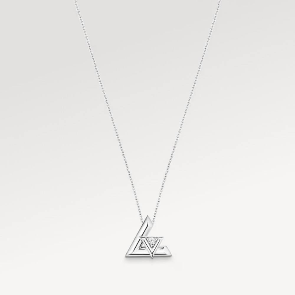 LV Volt One Large Pendant, White Gold And Diamond LV Volt One Large Pendant, White Gold And Diamond