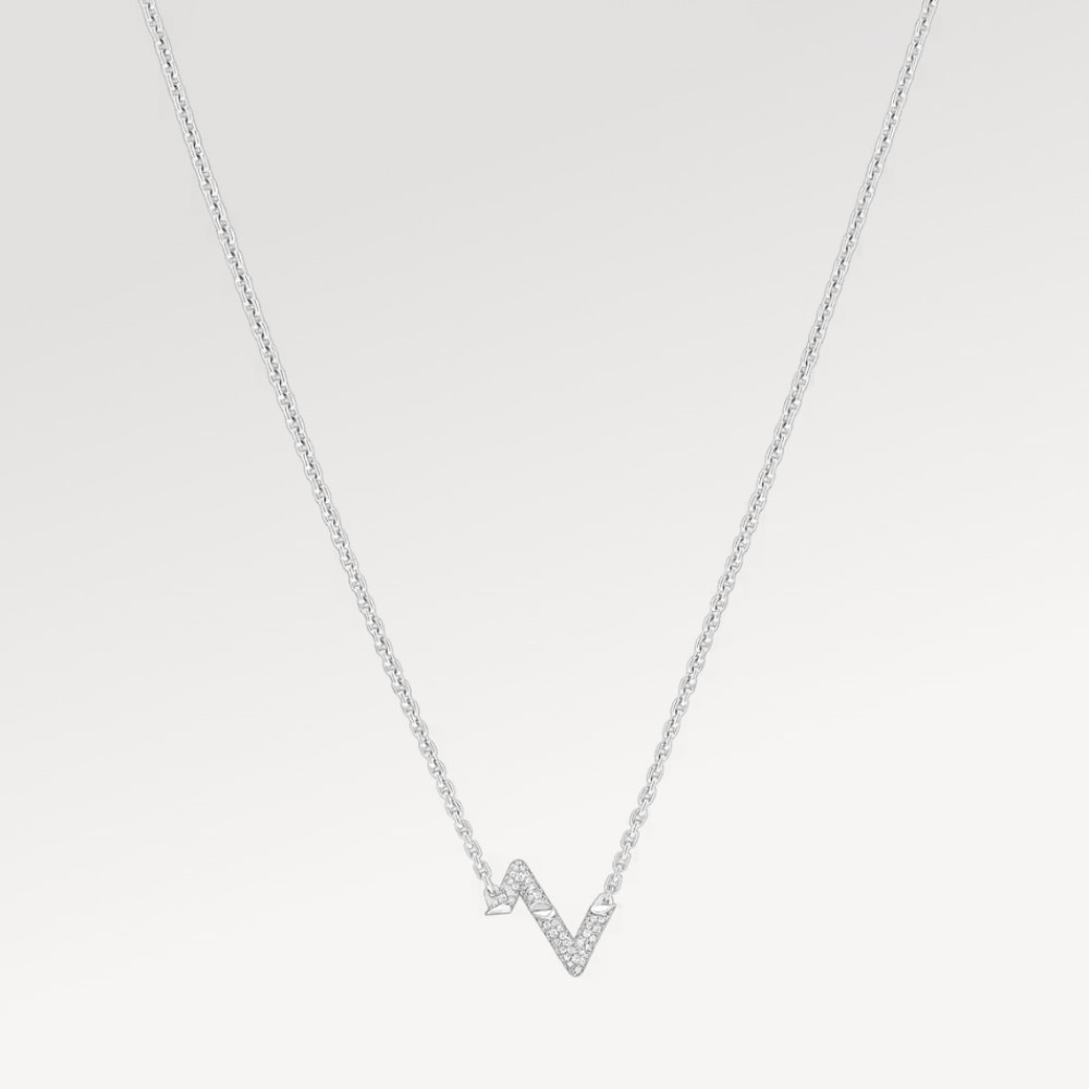 LV Volt Upside Down Pendant, White Gold And Diamonds LV Volt Upside Down Pendant, White Gold And Diamonds