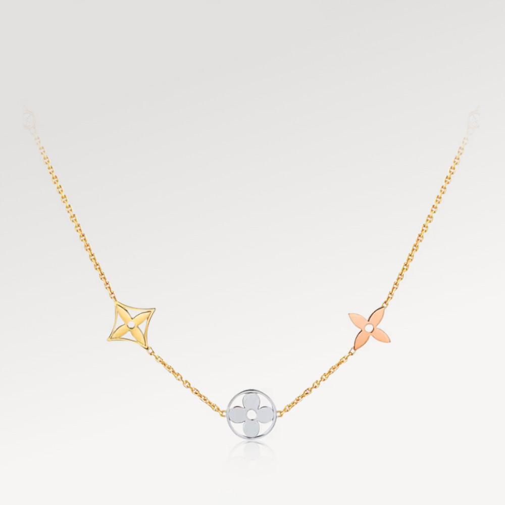 Idylle Blossom sautoir, 3 golds and diamonds Idylle Blossom sautoir, 3 golds and diamonds