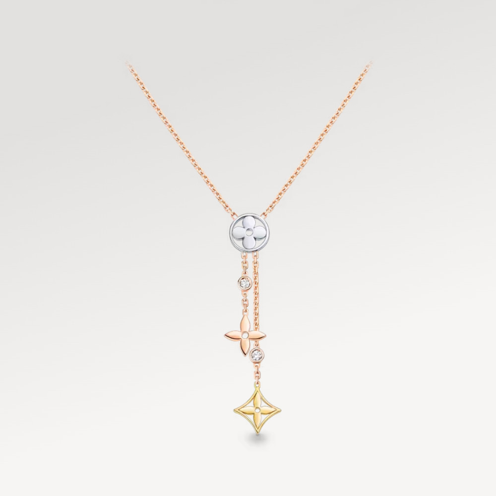IDYLLE BLOSSOM Y PENDANT, 3 GOLDS AND DIAMONDS IDYLLE BLOSSOM Y PENDANT, 3 GOLDS AND DIAMONDS
