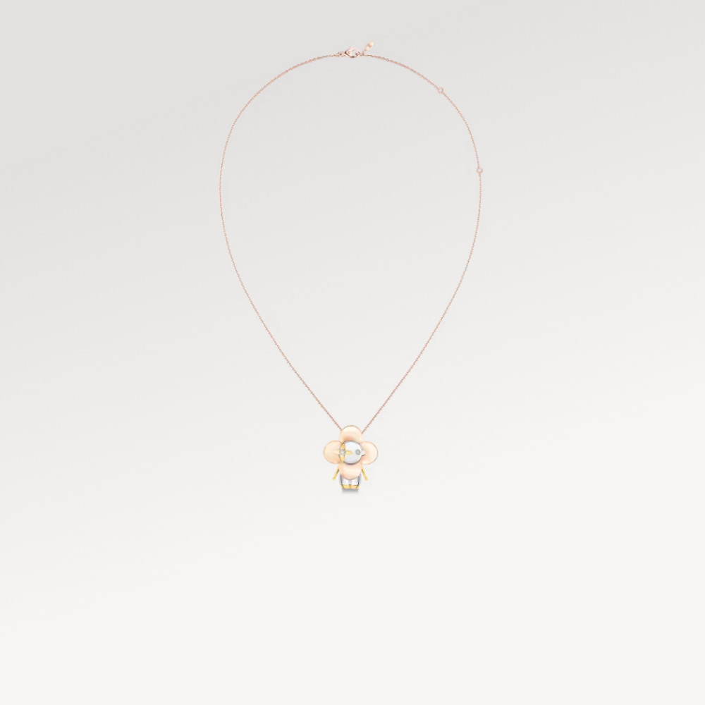 Vivienne Pendant, 3 Golds and Diamonds Vivienne Pendant, 3 Golds and Diamonds
