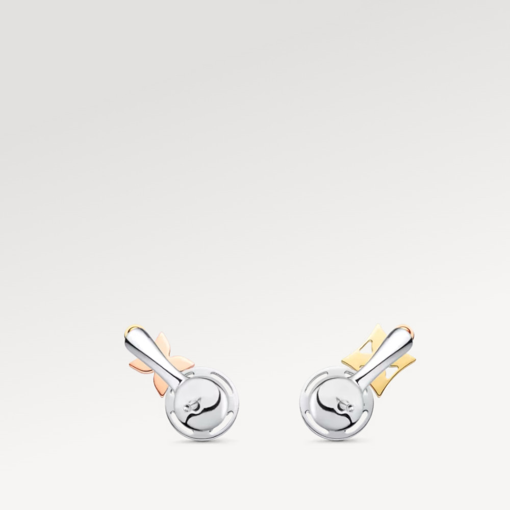 Idylle Blossom Studs, 3 Golds And Diamonds Idylle Blossom Studs, 3 Golds And Diamonds