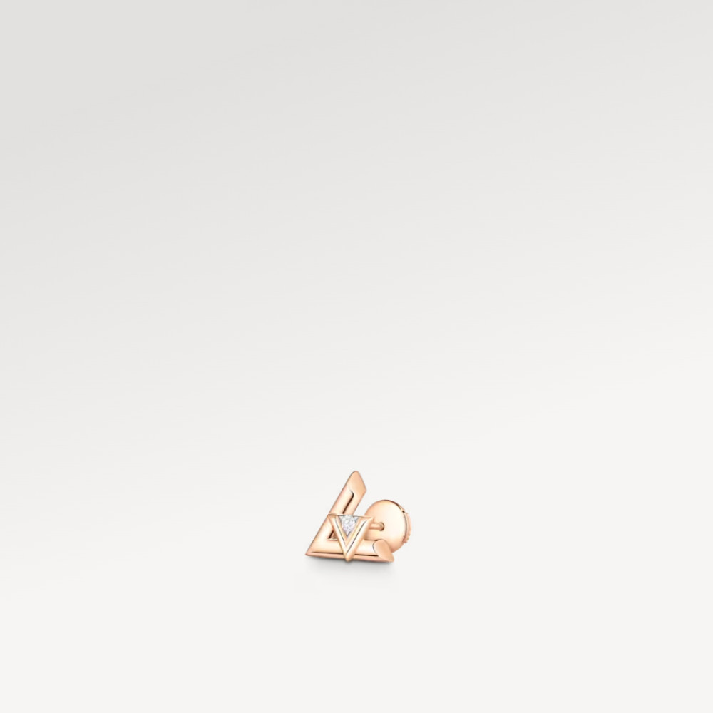 LV Volt One Stud, Pink Gold And Diamond - Per Unit