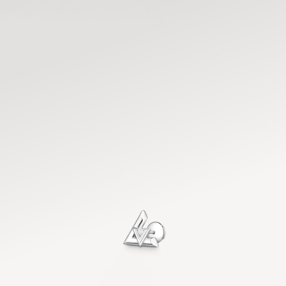 LV Volt One Stud, White Gold And Diamond - Per Unit LV Volt One Stud, White Gold And Diamond - Per Unit