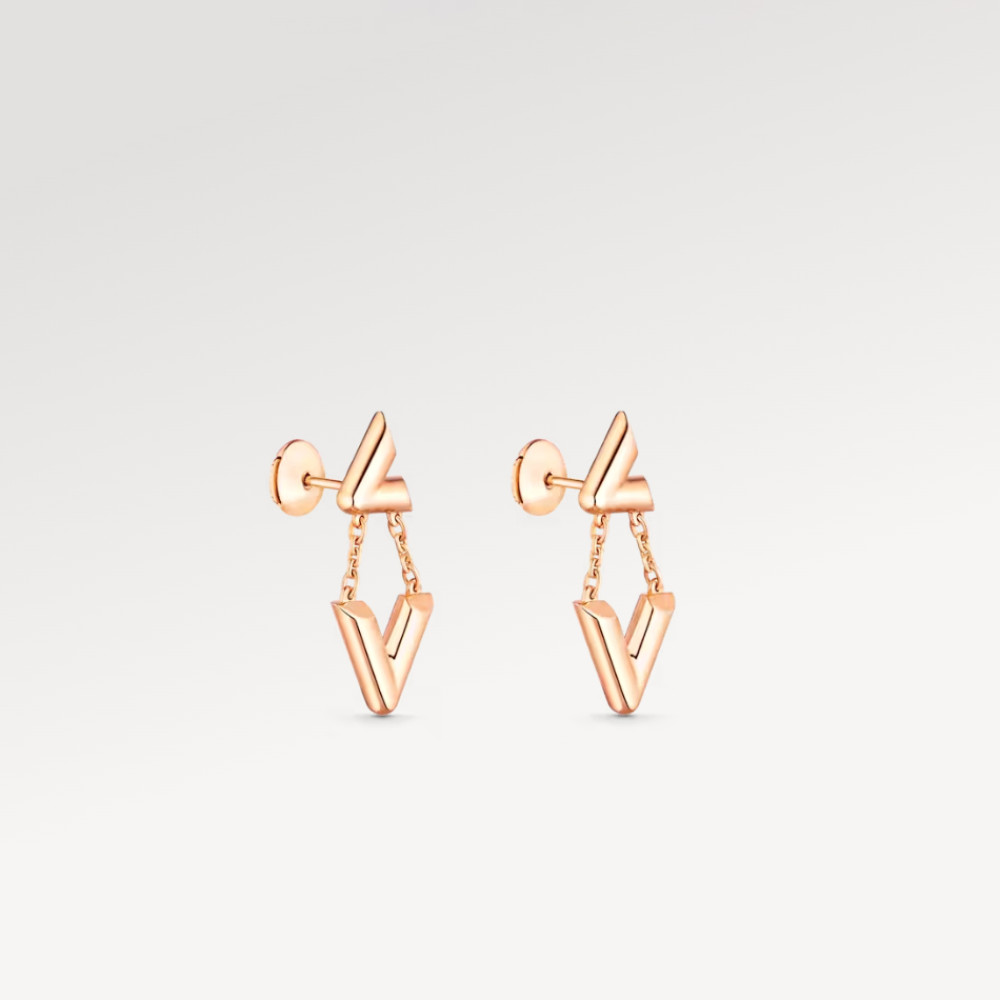 LV Volt Upside Down Earrings, Pink Gold LV Volt Upside Down Earrings, Pink Gold