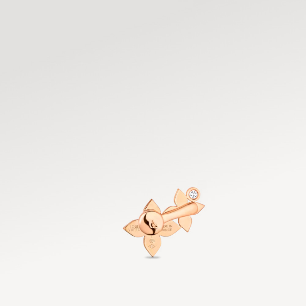 Idylle Blossom Right Earring, Pink Gold And Diamonds - Per Unit
