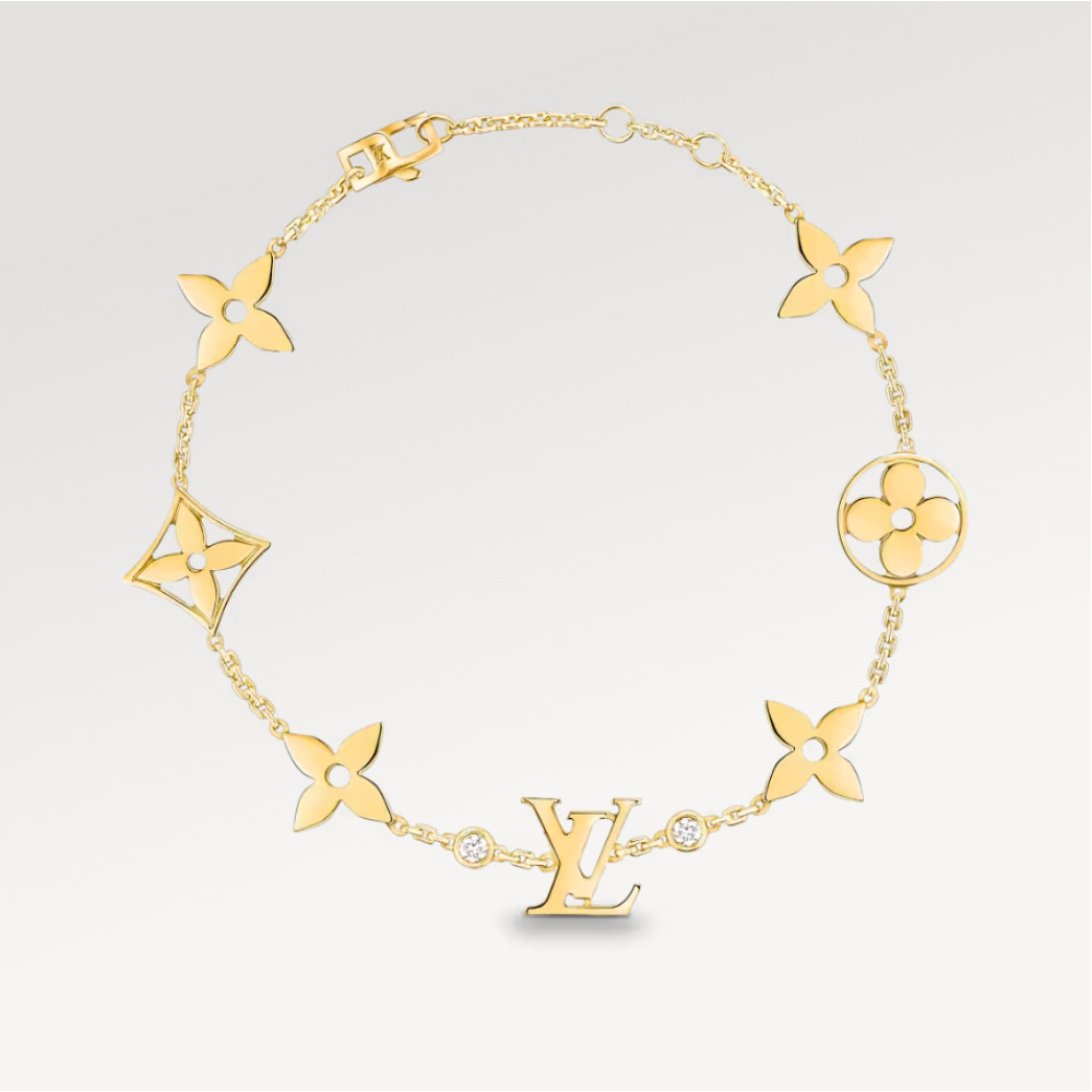 IDYLLE BLOSSOM MONOGRAM BRACELET, YELLOW GOLD AND DIAMONDS IDYLLE BLOSSOM MONOGRAM BRACELET, YELLOW GOLD AND DIAMONDS