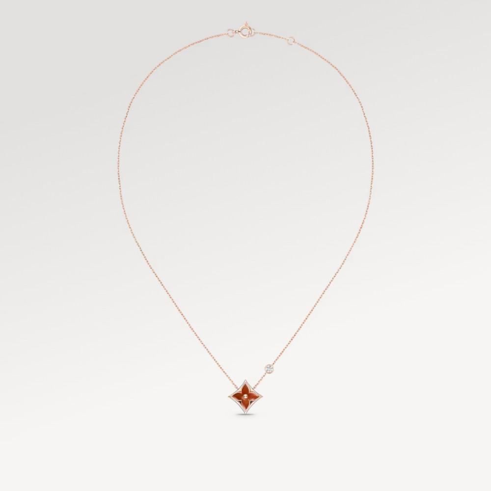 Color Blossom BB Star Pendant, Pink Gold, Cornelian And Diamond Color Blossom BB Star Pendant, Pink Gold, Cornelian And Diamond