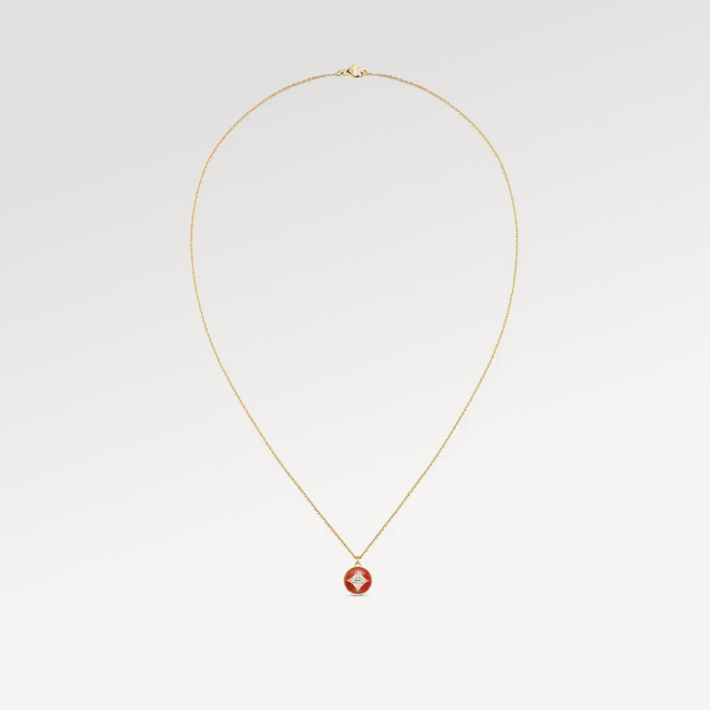 Color Blossom Pendant, Yellow Gold, White Gold, Cornelian And Diamonds Color Blossom Pendant, Yellow Gold, White Gold, Cornelian And Diamonds