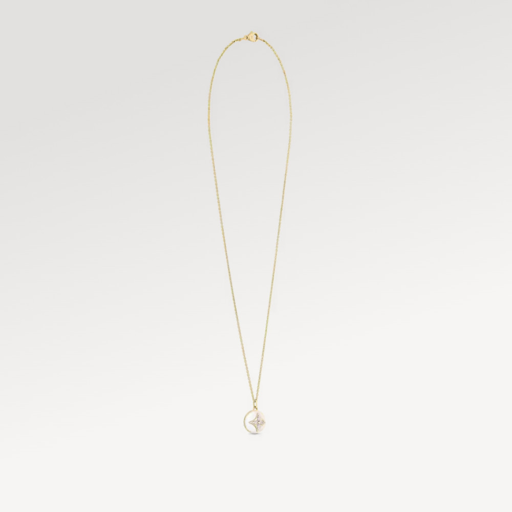 Color Blossom Pendant, Yellow Gold, White Gold, White Agate And Diamonds Color Blossom Pendant, Yellow Gold, White Gold, White Agate And Diamonds