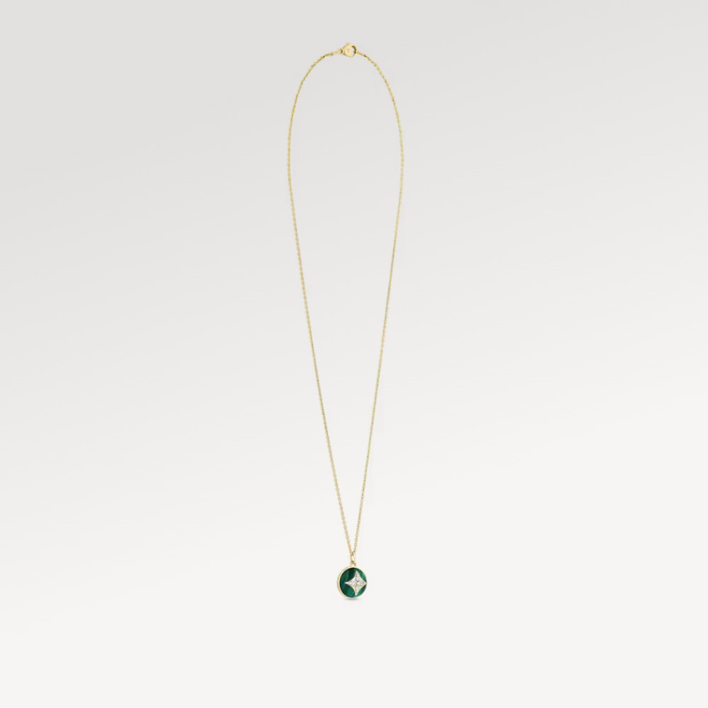 Color Blossom Pendant, Yellow Gold, White Gold, Malachite And Diamonds
