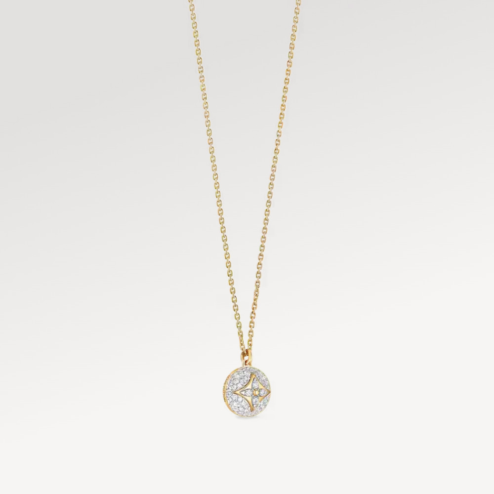 Color Blossom Pendant, Yellow Gold, White Gold And Pavé Diamond Color Blossom Pendant, Yellow Gold, White Gold And Pavé Diamond