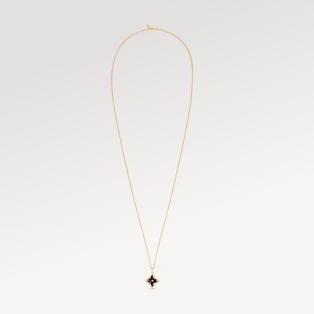 Color Blossom XL Medallion, Yellow Gold, Onyx And Diamond Color Blossom XL Medallion, Yellow Gold, Onyx And Diamond