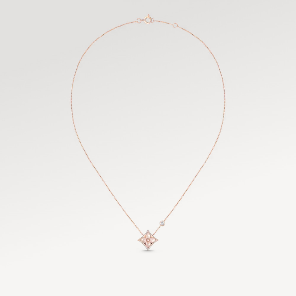 Color Blossom BB Star Pendant, Pink gold, Pink Mother-of-Pearl and diamond
