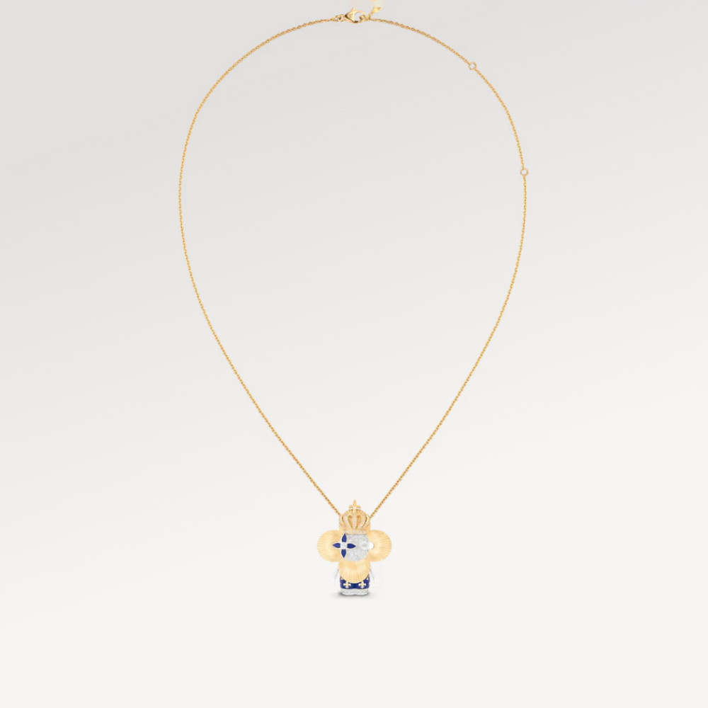 Vivienne Royal Pendant, Yellow Gold, White Gold, Lacquer & Diamonds Vivienne Royal Pendant, Yellow Gold, White Gold, Lacquer & Diamonds