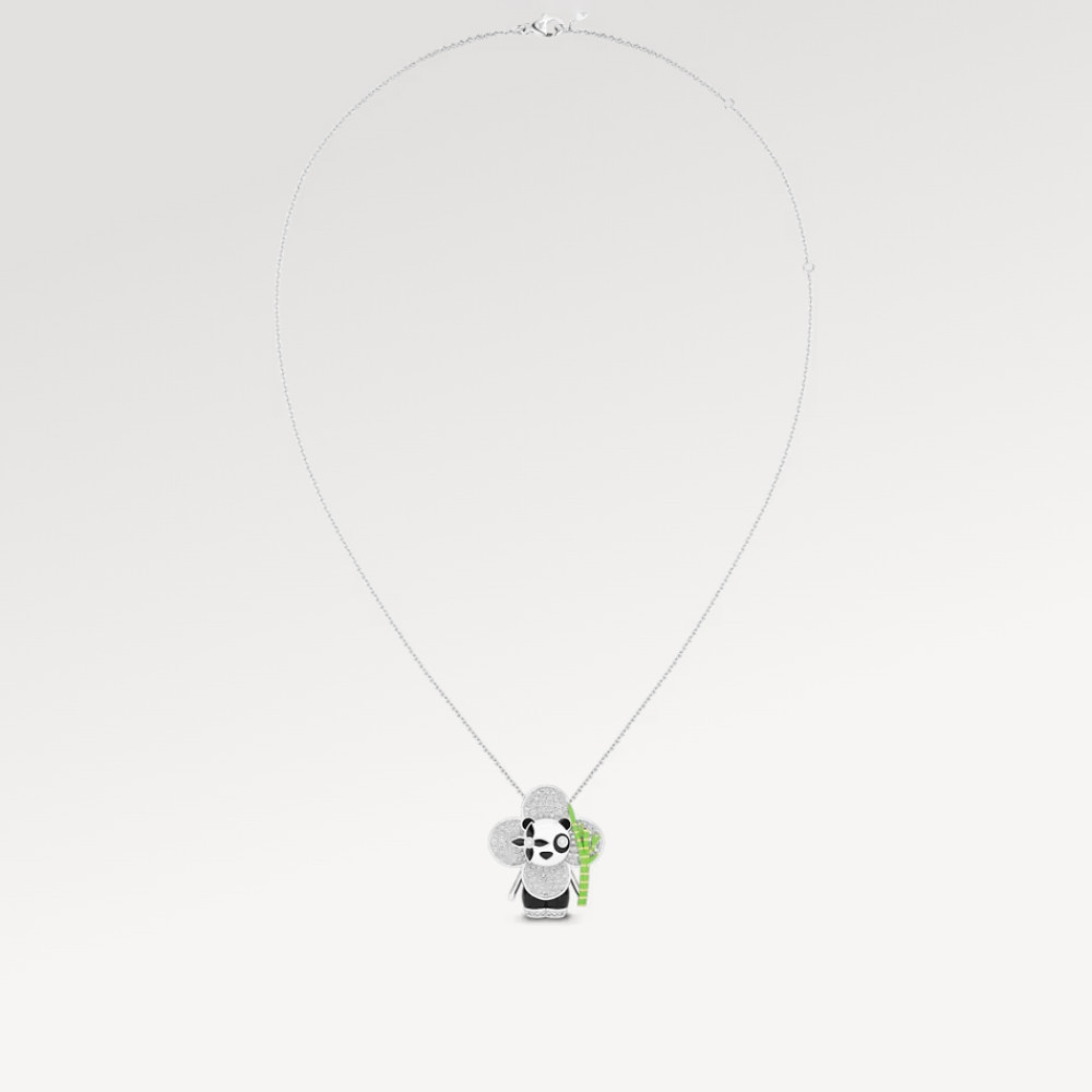 Vivienne Panda Pendant, White Gold, Yellow Gold, Onyx, Lacquer & Diamonds Vivienne Panda Pendant, White Gold, Yellow Gold, Onyx, Lacquer & Diamonds