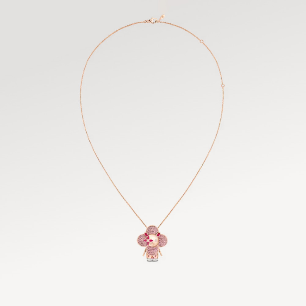 Vivienne Pig Pendant, Pink Gold, Lacquer, Diamonds & Colored Gemstones Vivienne Pig Pendant, Pink Gold, Lacquer, Diamonds & Colored Gemstones