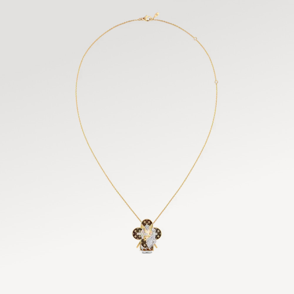 Vivienne Horse Pendant, Yellow Gold, White Gold, Lacquer & Diamonds Vivienne Horse Pendant, Yellow Gold, White Gold, Lacquer & Diamonds