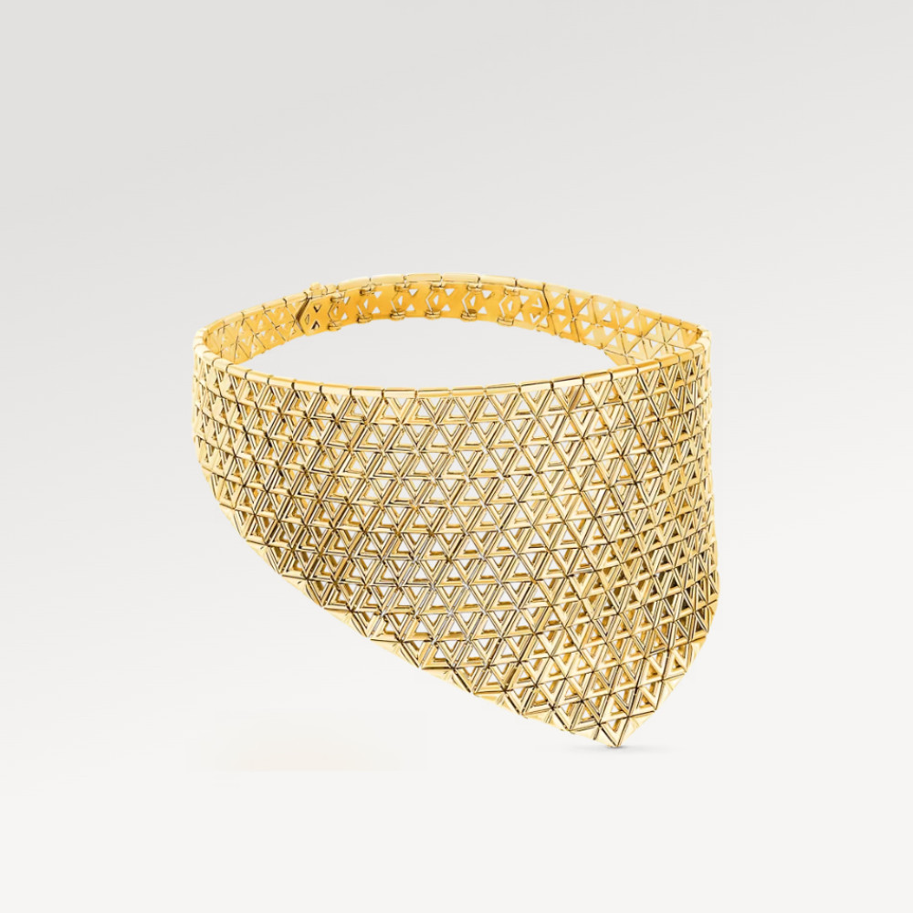 LV Volt Mesh Necklace, Yellow Gold LV Volt Mesh Necklace, Yellow Gold