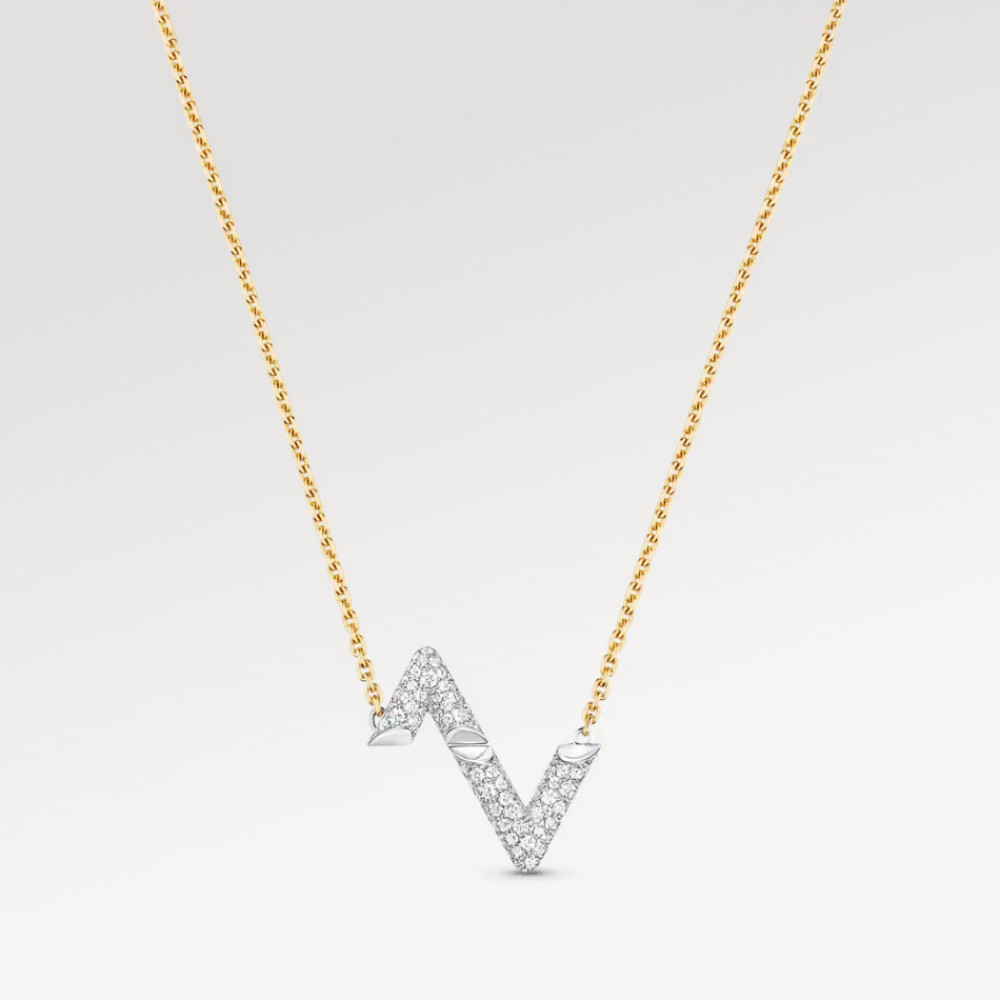 LV Volt Upside Down Pendant, Yellow Gold, White Gold And Diamonds LV Volt Upside Down Pendant, Yellow Gold, White Gold And Diamonds