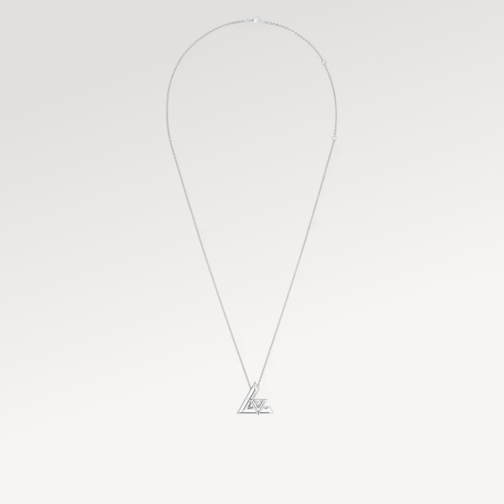 LV Volt One Large Pendant, White Gold And Diamond