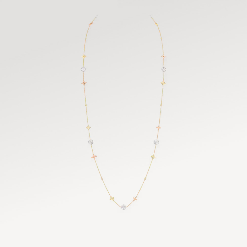 Idylle Blossom sautoir, 3 golds and diamonds