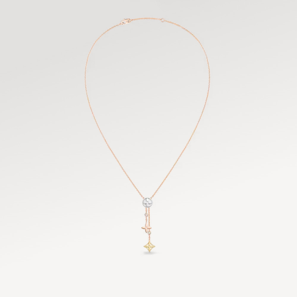 IDYLLE BLOSSOM Y PENDANT, 3 GOLDS AND DIAMONDS