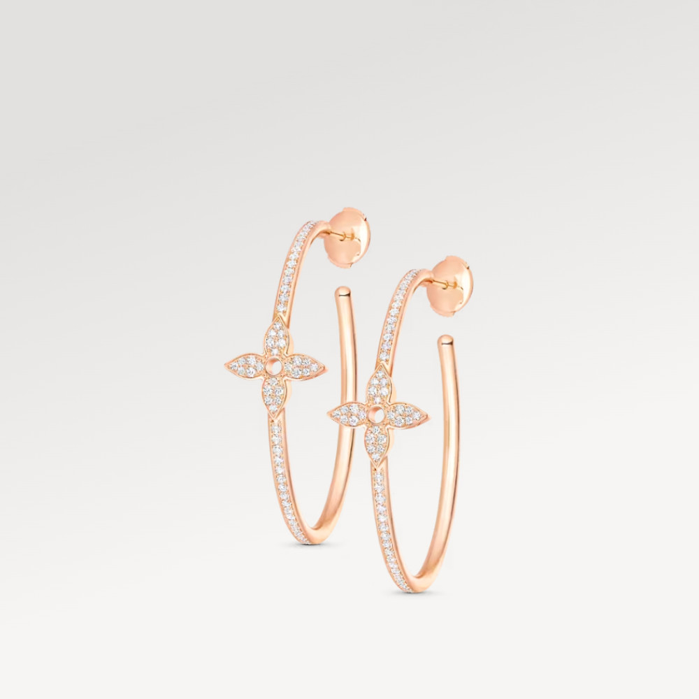 Idylle Blossom Hoops, Pink Gold And Diamonds