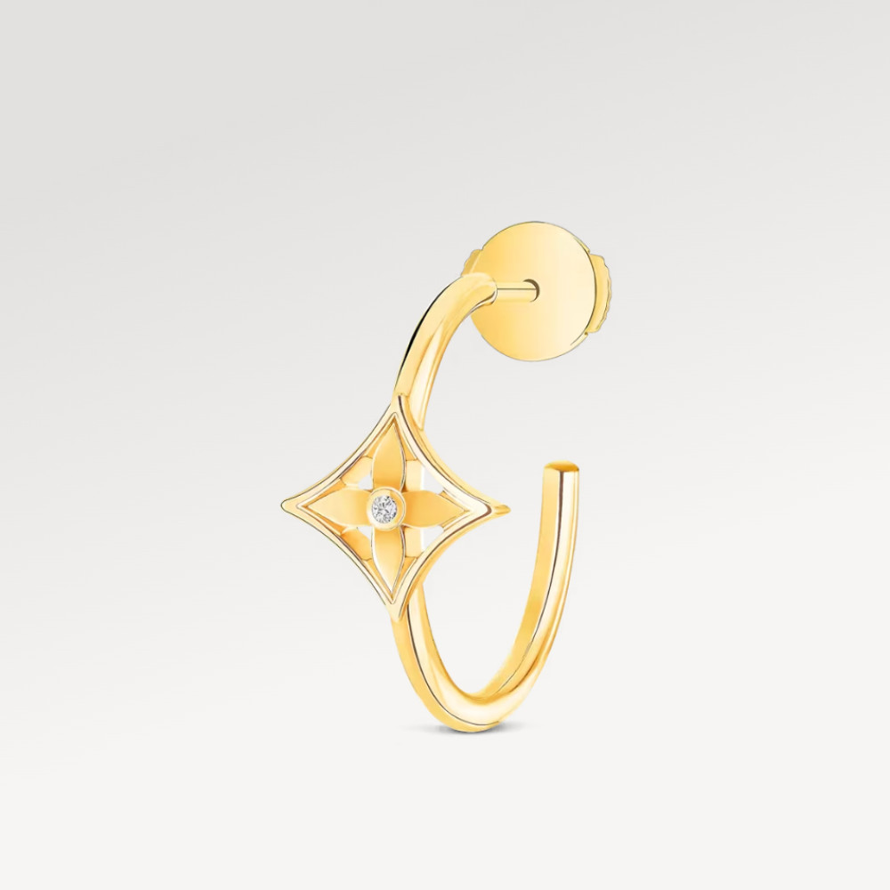 Idylle Blossom Small Hoop, Yellow Gold And Diamond - Per Unit Idylle Blossom Small Hoop, Yellow Gold And Diamond - Per Unit