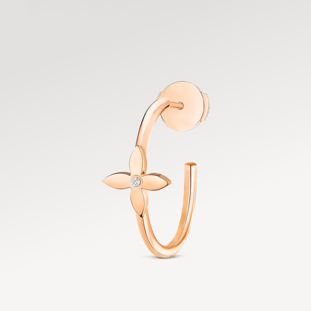 Idylle Blossom Small Hoop, Pink Gold And Diamond - Per Unit Idylle Blossom Small Hoop, Pink Gold And Diamond - Per Unit