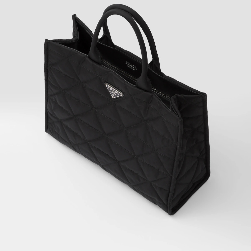 Re-Nylon shopping bag with topstitching Re-Nylon shopping bag with topstitching