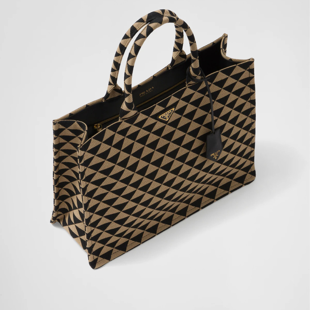 Prada Symbole embroidered fabric tote bag Prada Symbole embroidered fabric tote bag