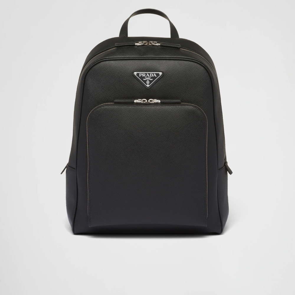 Saffiano leather backpack
