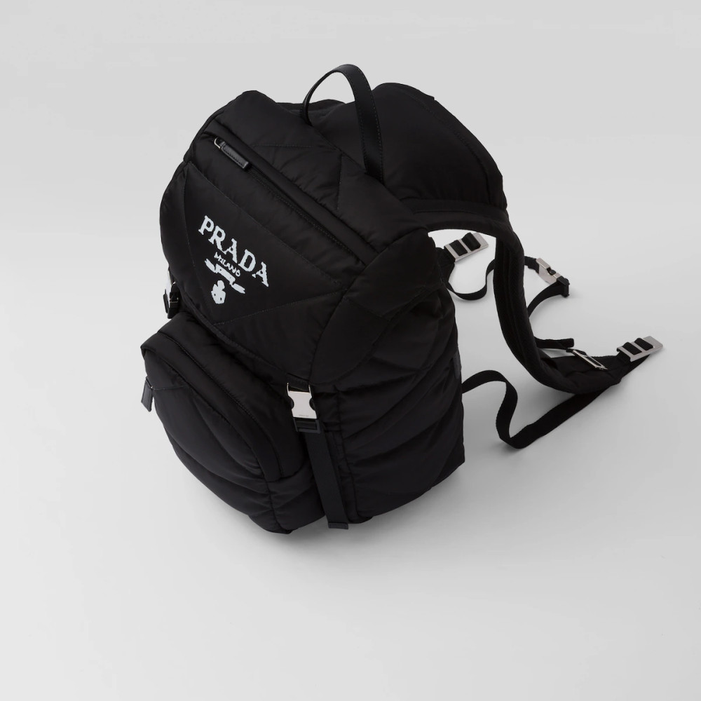 Re-Nylon padded backpack with hood Re-Nylon padded backpack with hood