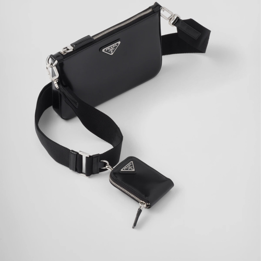 Brushed leather shoulder bag