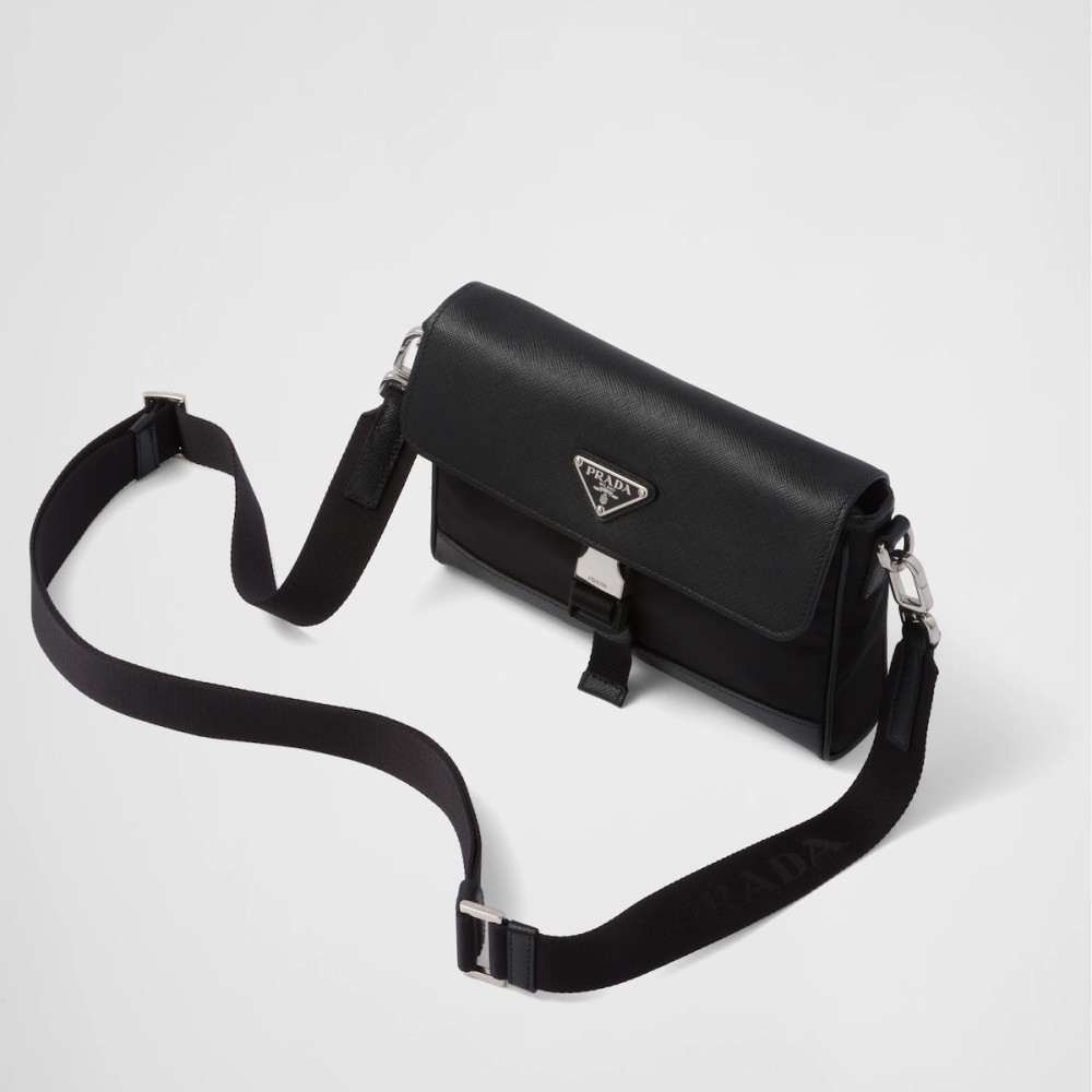 Re-Nylon and Saffiano shoulder bag Re-Nylon and Saffiano shoulder bag